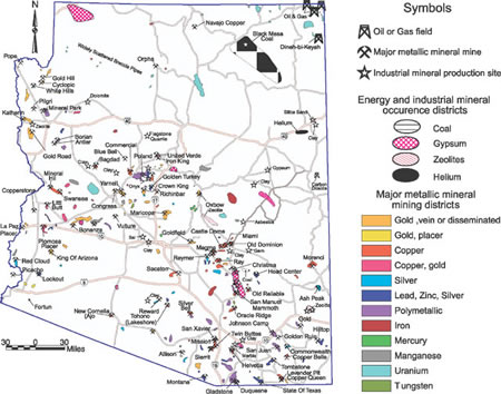 Arizona Mineral Map